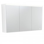 Fie LED Mirror Cabinet with Matte White Side Panels 1200